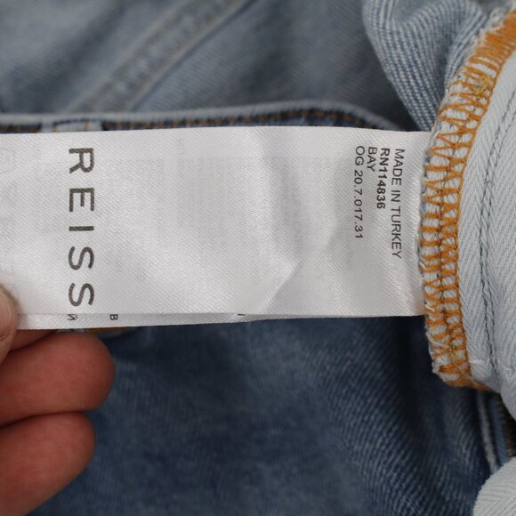 Reiss jeans womens 29 L28 Bay high waist Blue stretch Denim pockets straight - Picture 10 of 11